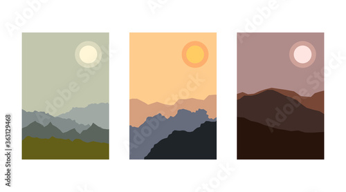 Minimalist mountain landscape