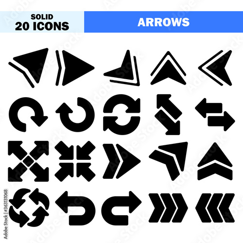 Arrows icon vector illustration in solid style for any projects Free Download Arrows icon vector illustration in solid style for any projects - GFXLoad