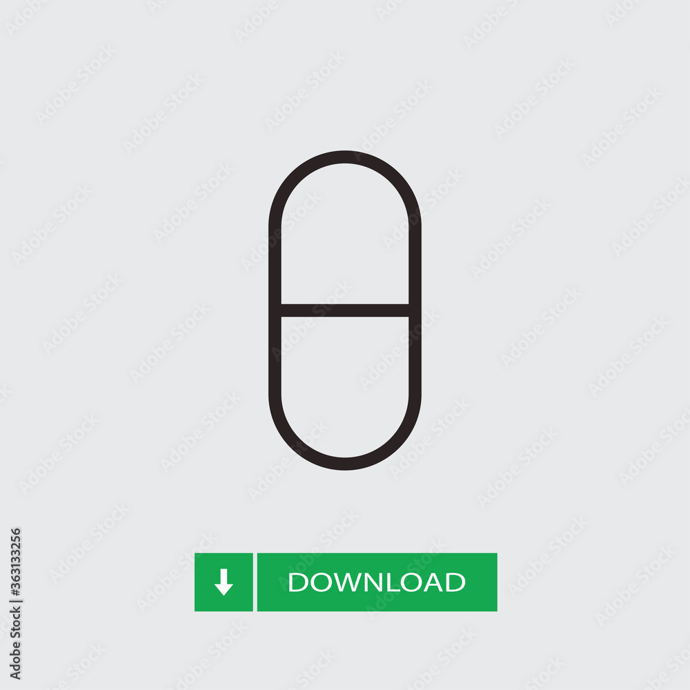 Capsule icon vector. Medical Pill sign Capsule icon vector. Medical Pill sign