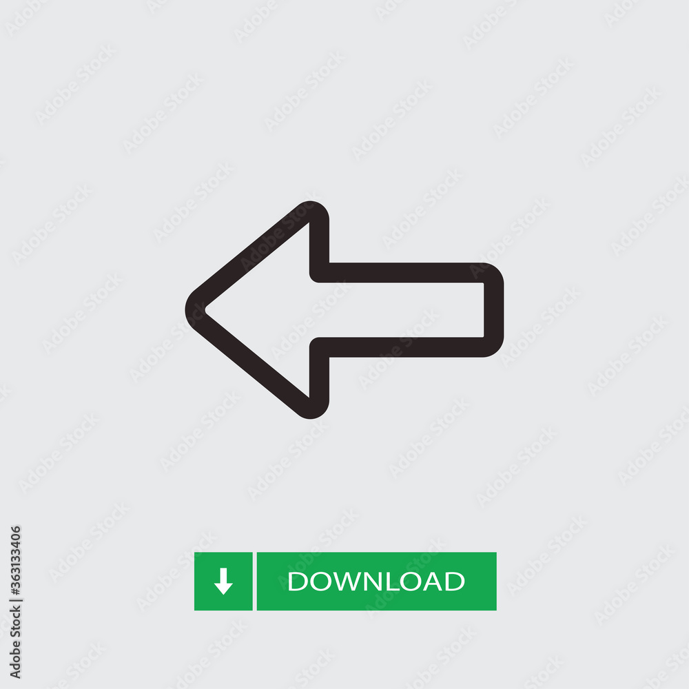 Left arrow icon vector. Arrow sign Left arrow icon vector. Arrow sign