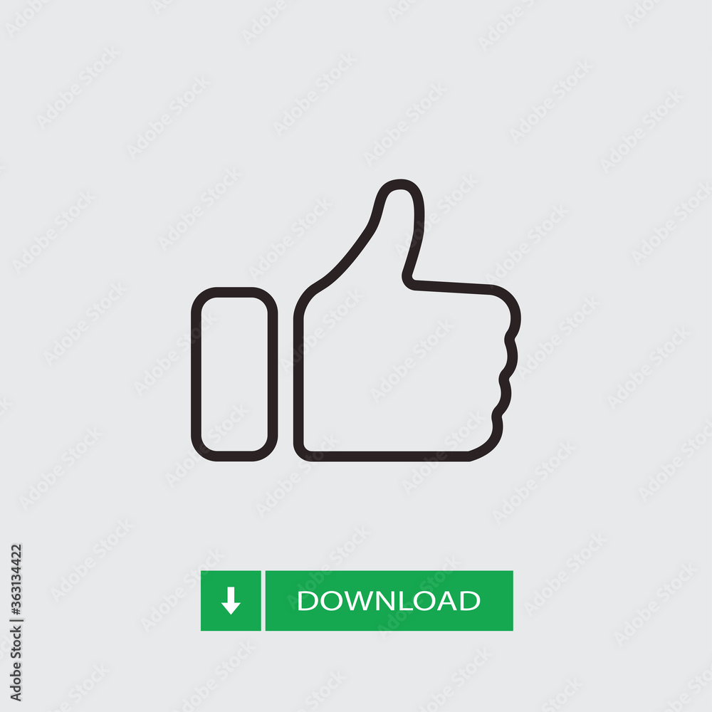Thumbs up icon vector. Like sign Thumbs up icon vector. Like sign