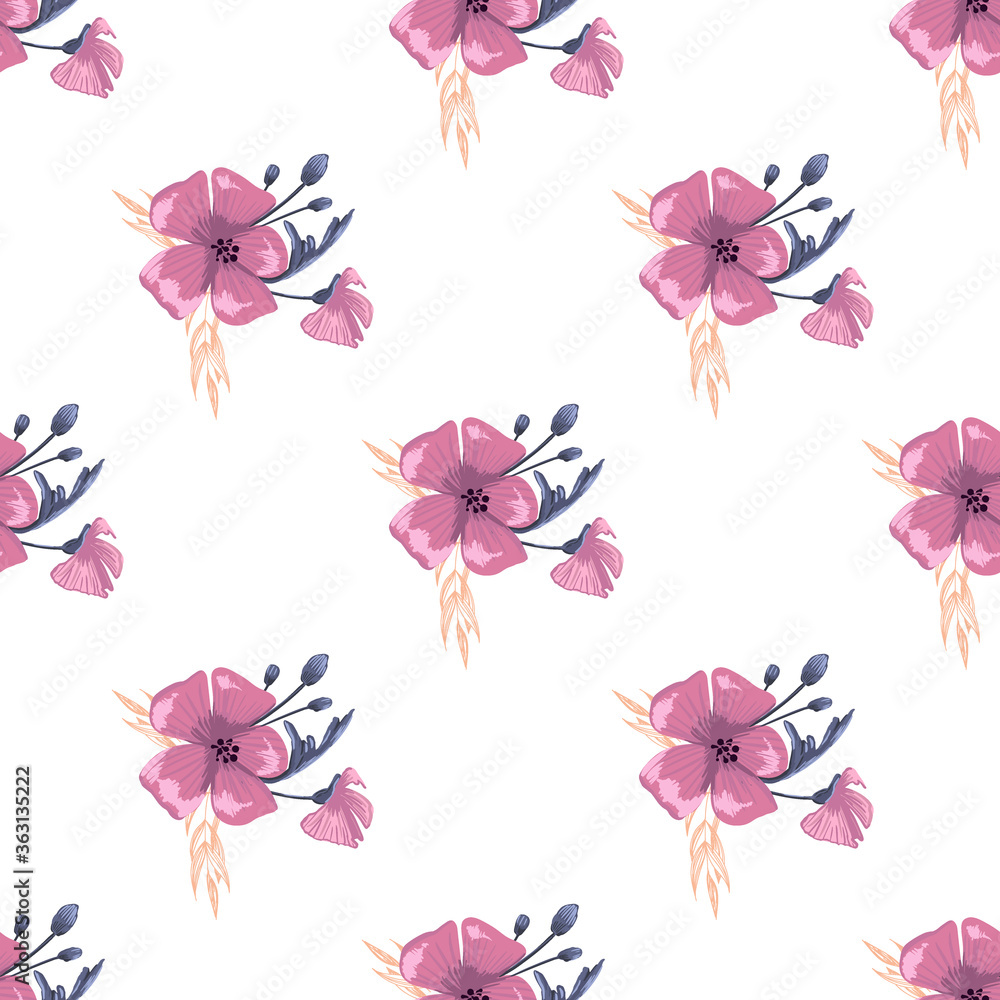 Fashionable cute pattern in native popies flowers. Flower seamless background for textiles, fabrics, covers, wallpapers, print, gift wrapping or any purpose Fashionable cute pattern in native popies flowers. Flower seamless background for textiles, fabrics, covers, wallpapers, print, gift wrapping or any purpose