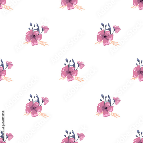 Fashionable cute pattern in native popies  flowers. Flower seamless background for textiles, fabrics, covers, wallpapers, print, gift wrapping or any purpose © WI-tuss
