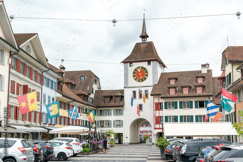 historic old town of Willisau in canton Lucerne with city gate photo