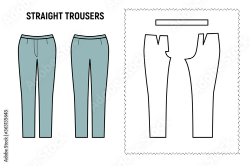 Straight trousers for woman.