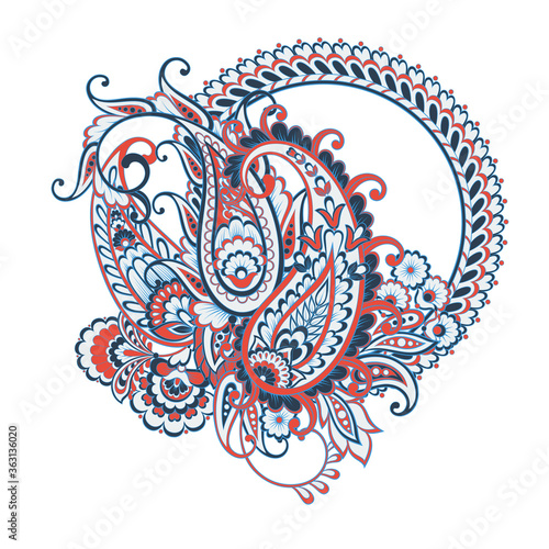 Paisley Damask ornament. Isolated Vector illustration