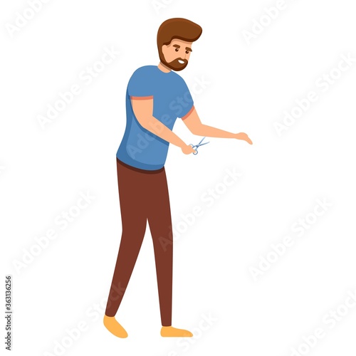 Hipster groomer icon. Cartoon of hipster groomer vector icon for web design isolated on white background
