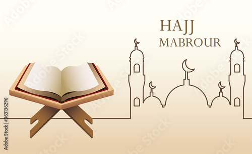 hajj mabrour celebration with koran sacred book