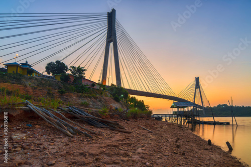 Beautiful sunrise at Barelang Bridge  Batam island photo