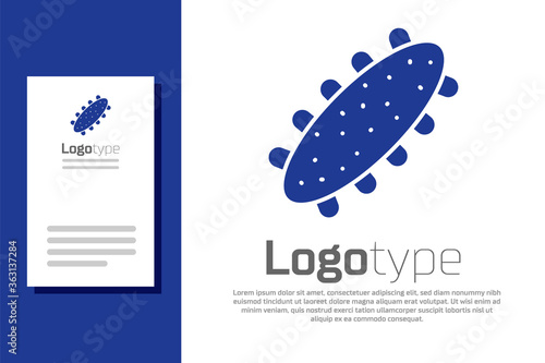 Blue Sea cucumber icon isolated on white background. Marine food. Logo design template element. Vector..