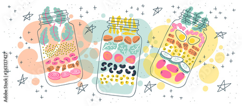 Salads in jars horizontal banner