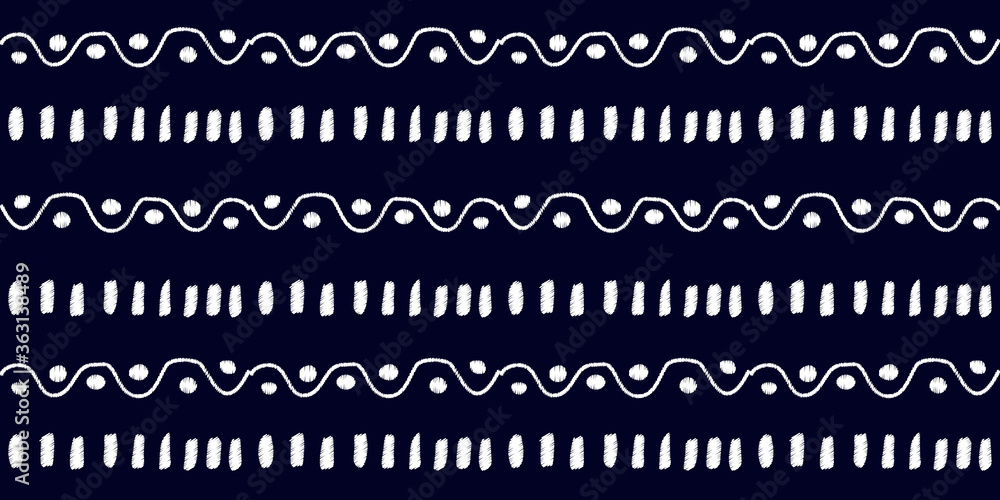White modern stripes on blue background, seamless pattern hand drawn surface design for home. White modern stripes on blue background, seamless pattern hand drawn surface design for home.