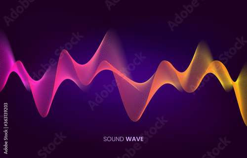 Vector sound wave flow. Voice and sound recognition concept. Stock vector illustration in high-tech style.
