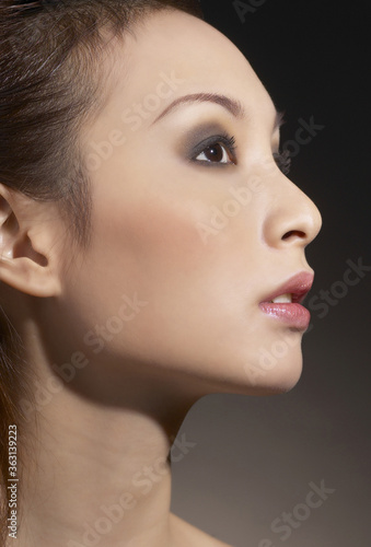 Side shot of a lady's face