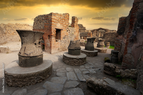 Pompei, roman ruins near Naples, Italy photo