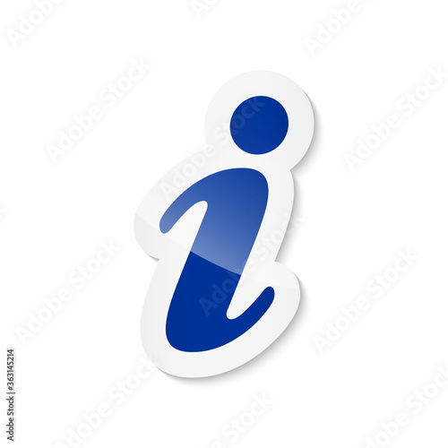 Blue information sticker icon isolated on a white background. EPS10 vector file