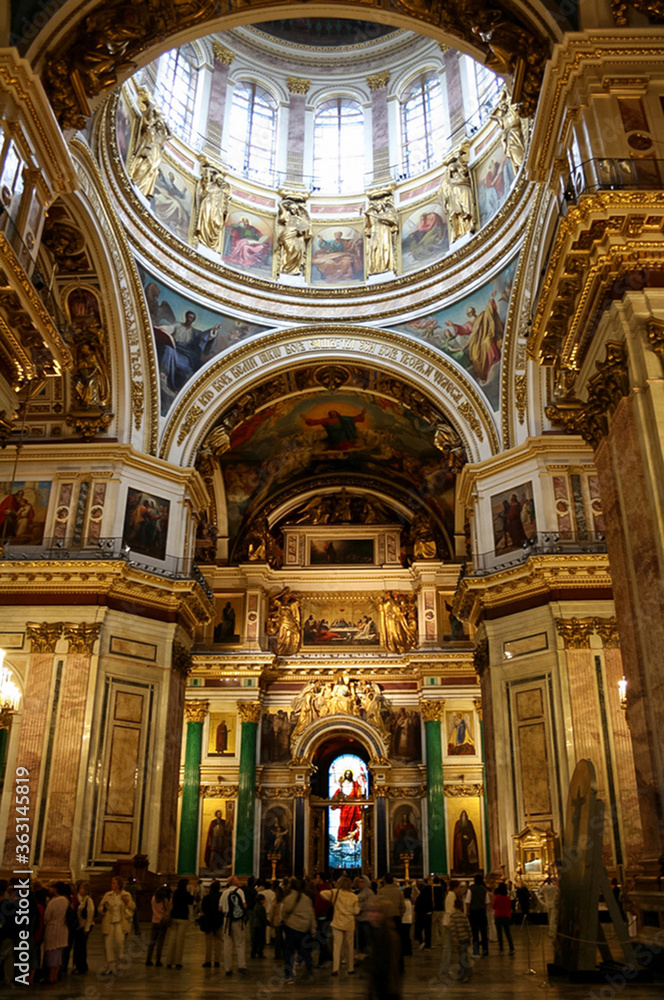 Interior of St. Isaac Cathedral in St. Petersburg, Russia