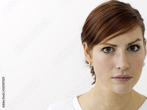 Serious woman looking at camera
