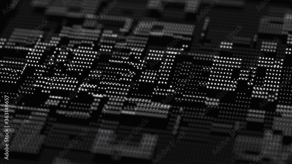 Digital technology background. Directed stream of luminous particles. Big data visualization. 3d rendering. Digital technology background. Directed stream of luminous particles. Big data visualization. 3d rendering.