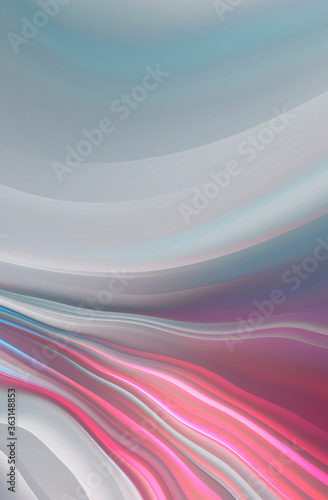 Abstract modern gray background with flowing neon bright fluid lines. Light lines, bright accent background. Acrylic fluid abstract.