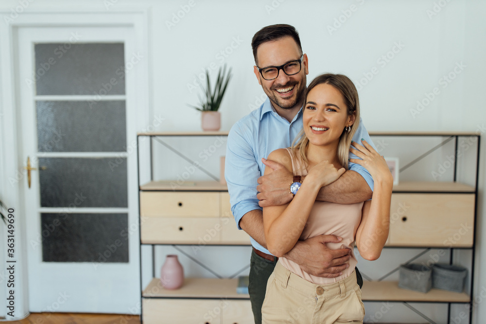 Portrait of a happy couple at home. Portrait of a happy couple at home.