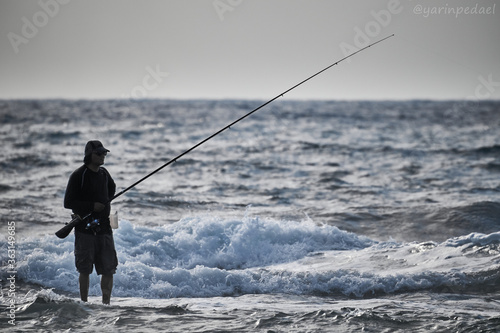 fishing on the beach