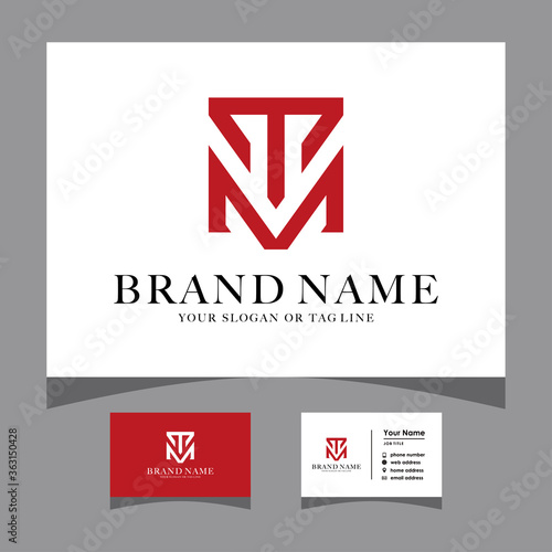 initials tm logo with a business card vector