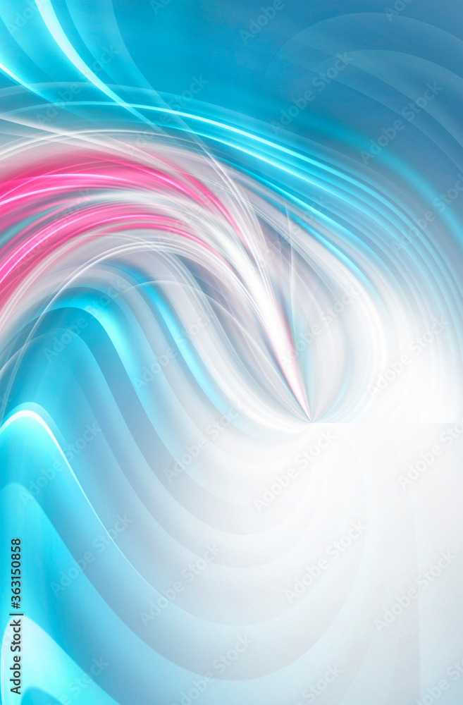 Fototapeta premium Abstract modern gray background with flowing neon bright fluid lines. Light lines, bright accent background. Acrylic fluid abstract.