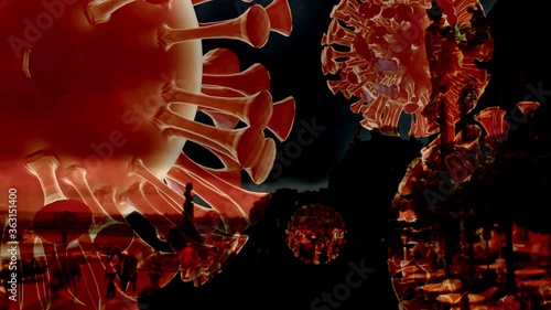 Coronavirus 3D concept of Covid 19 pandemic 3d render photo