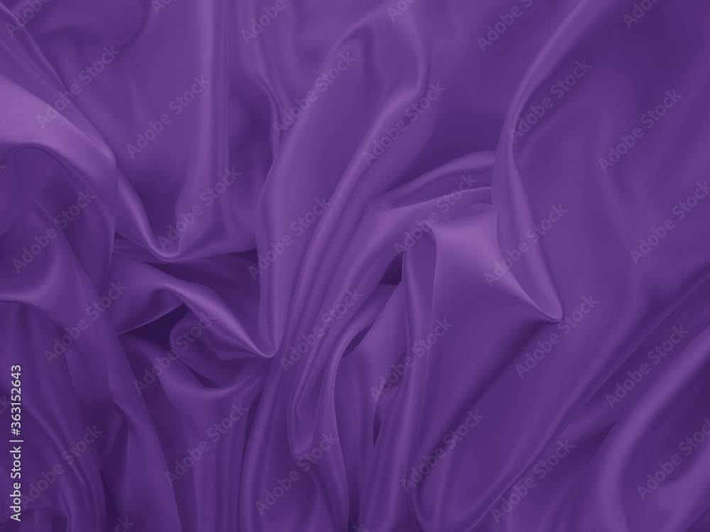 Fototapeta premium Beautiful elegant wavy violet purple satin silk luxury cloth fabric texture, abstract background design. Card or banner. 