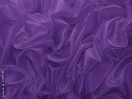 Beautiful elegant wavy violet purple satin silk luxury cloth fabric texture  abstract background design. Card or banner. 