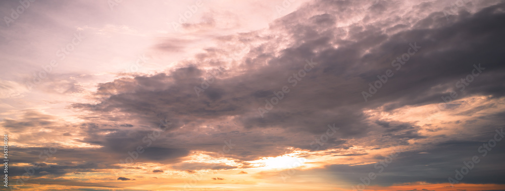 sunset in the clouds background