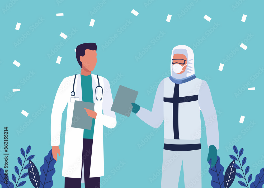 group of doctors wearing medical masks characters group of doctors wearing medical masks characters