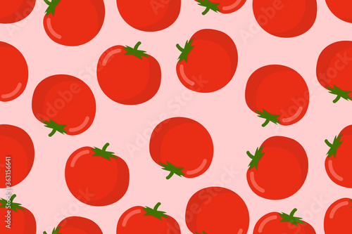 Vector illustration of fresh tomatoes seamless pattern