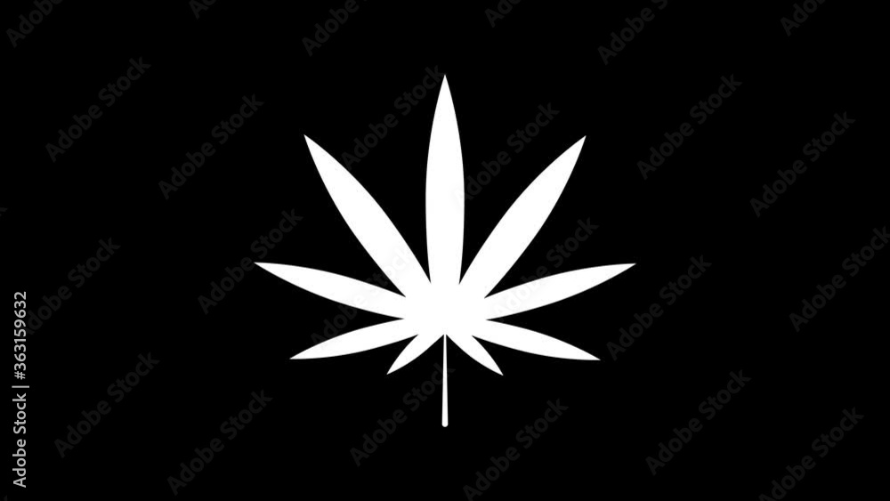 medical marijuana or cannabis leaf icon on glitch old screen display animation. Retro, colorful video footage, 4K medical marijuana or cannabis leaf icon on glitch old screen display animation. Retro, colorful video footage, 4K
