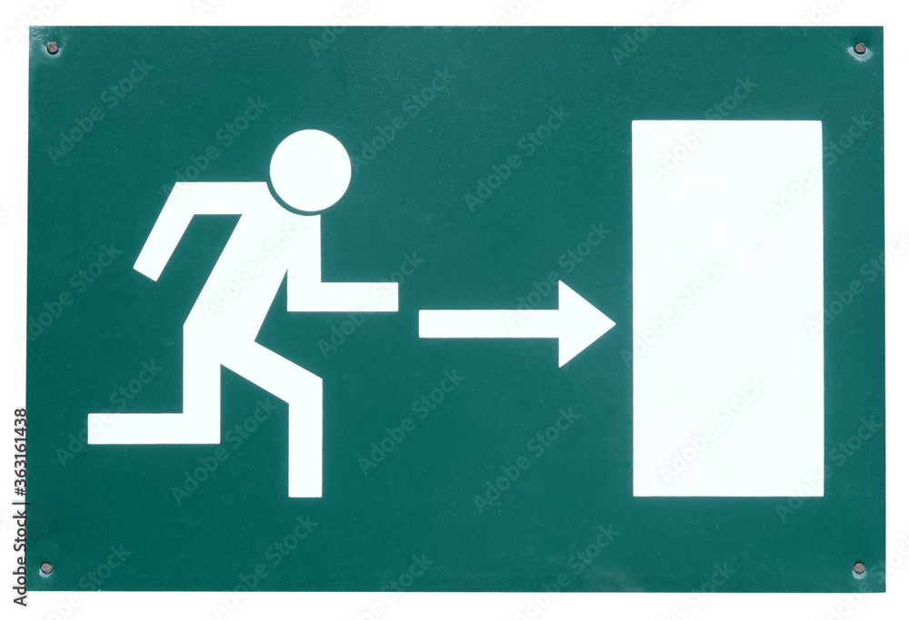 Exit sign running man emergency escape way arrow right Exit sign running man emergency escape way arrow right