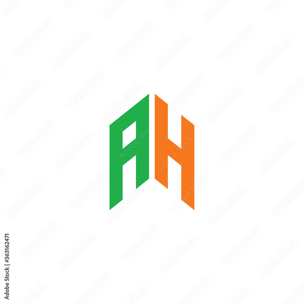Fototapeta premium initial letter A and H, AH, HA logo, monogram line art style design template