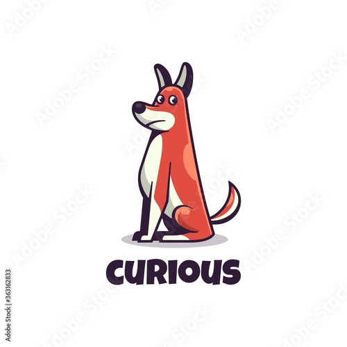 Vector Logo Illustration Curious Simple Mascot Style.