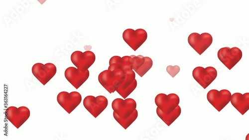 Red love animation with space text