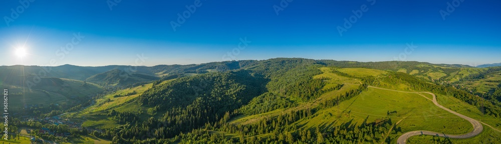 Summer evening. The mountain range of the Carpathian mountains. Summer evening. The mountain range of the Carpathian mountains.