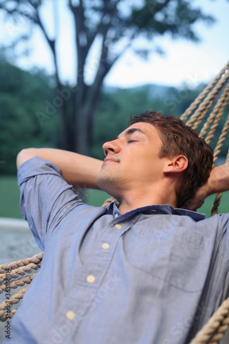 Man sleeping on hammock