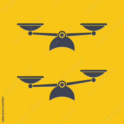 Vector scales Icon, isolated on orange bacground.
