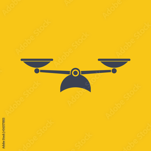 Vector scales Icon, isolated on orange bacground.