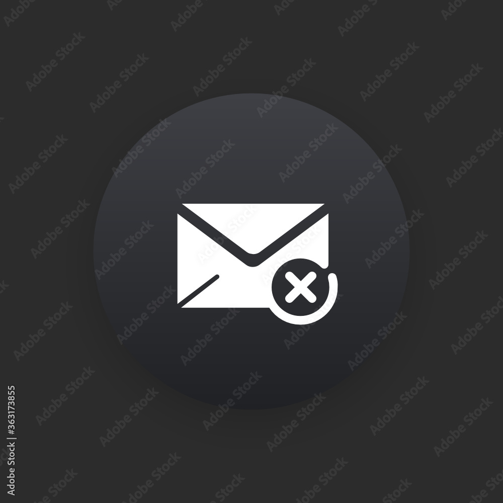 Delete Email - Matte Black Web Button Delete Email - Matte Black Web Button