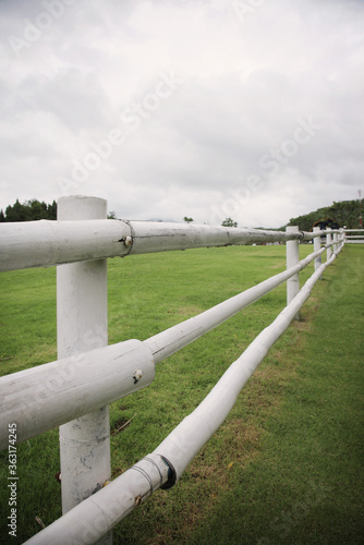 Wooden fence on ranch