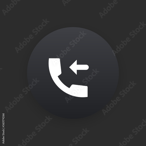 Incoming Call -  Matte Black Web Button