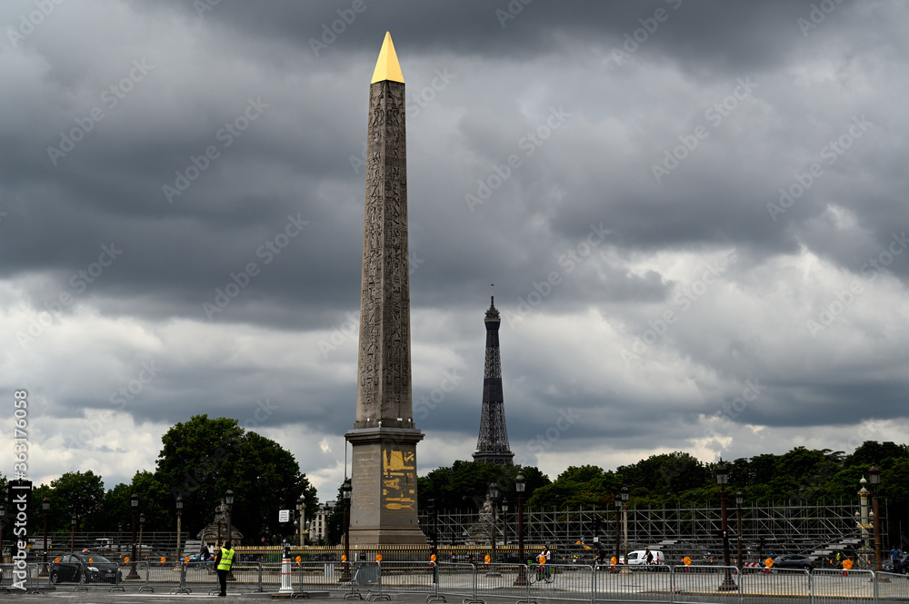 Place de la Concorde with Eiffel tower in the background