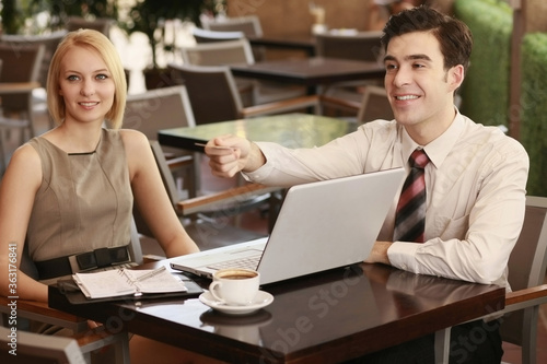 Businessman paying with credit card