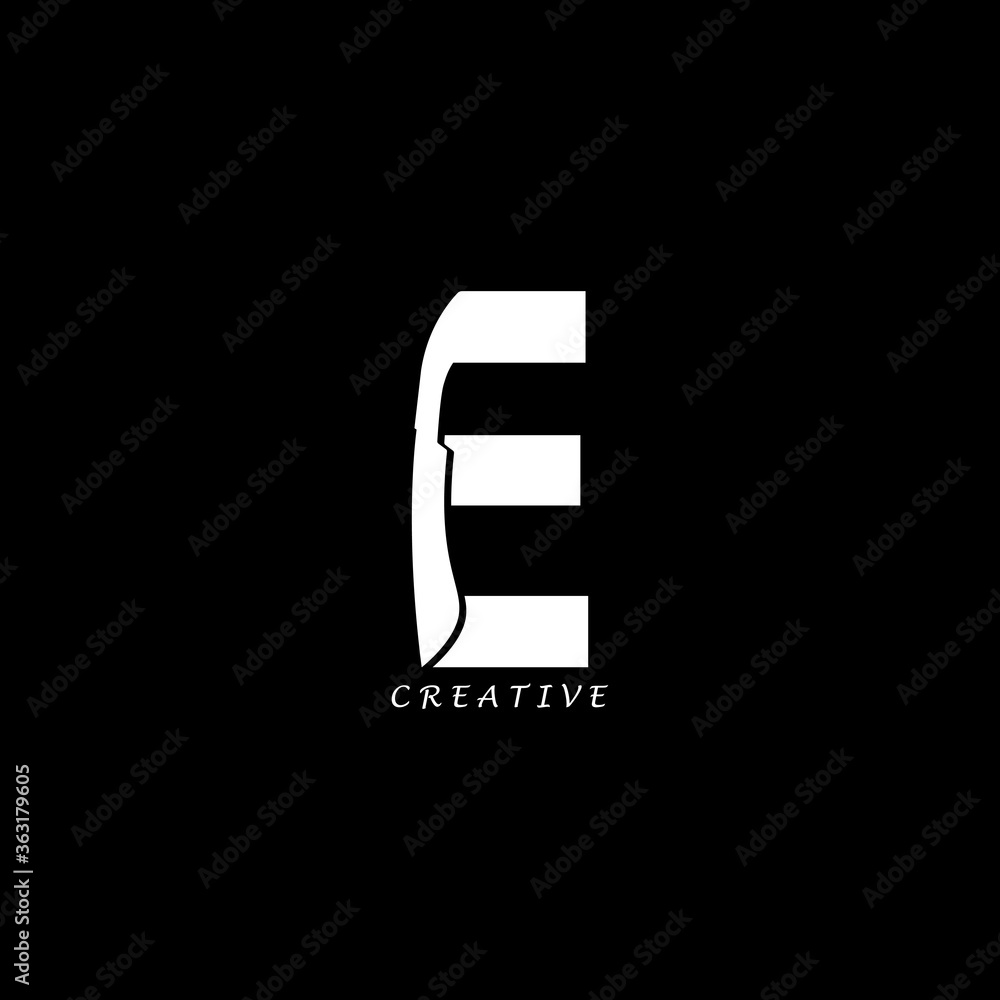 Machete concept simple flat E letter logo design Machete concept simple flat E letter logo design