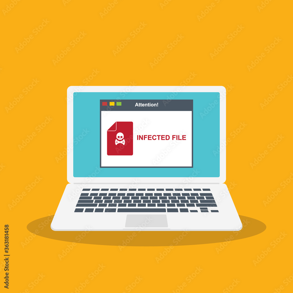 Alert notification on the laptop screen . Malware concept, spam data fraud, internet error, insecure connection,online scam, virus. Alert notification on the laptop screen . Malware concept, spam data fraud, internet error, insecure connection,online scam, virus.